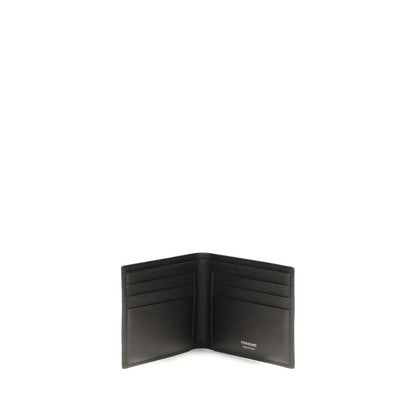 Portefeuille Ferragamo Bos Taurus en cuir de veau noir