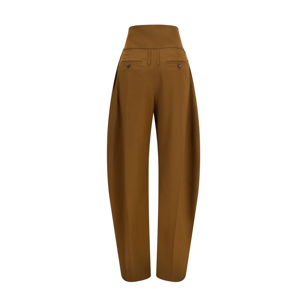 Pantalon décontracté Ferragamo en laine marron Oves Aries