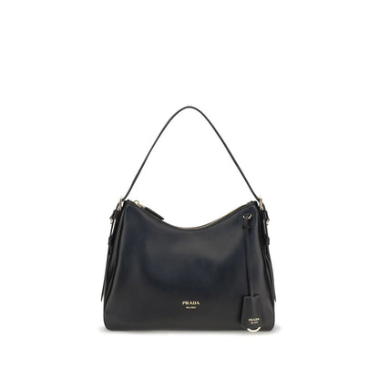 Bolso de hombro Prada de piel de becerro negra Bos Taurus