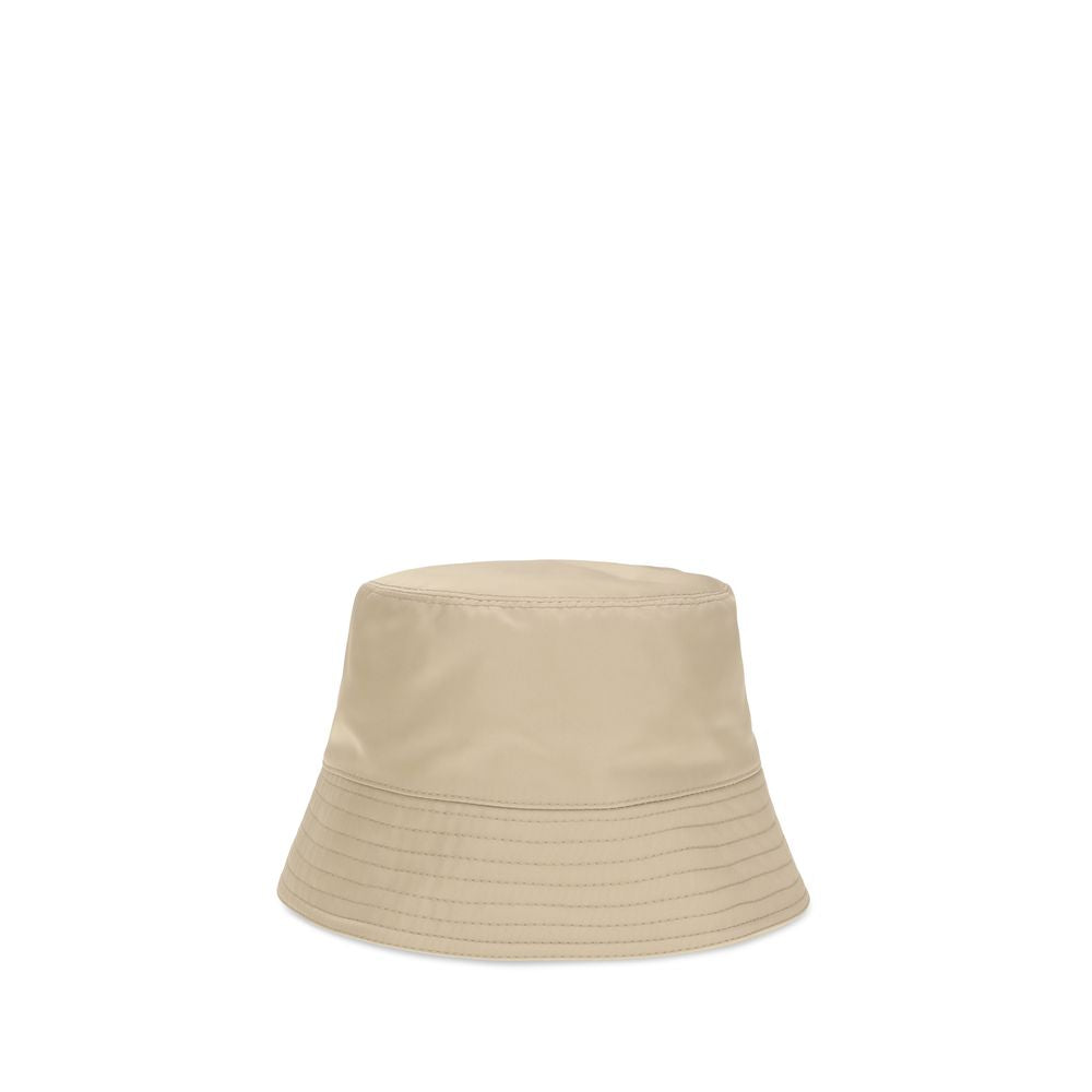 Sombrero bucket de poliamida beige de Prada
