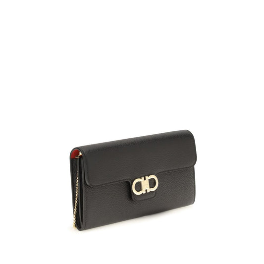 Cartera Ferragamo de piel de becerro negra Bos Taurus