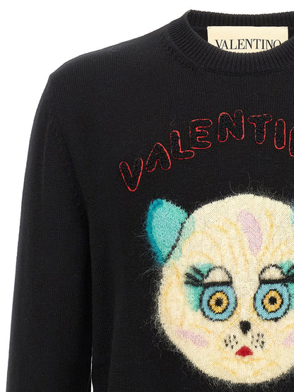 Cárdigan Valentino Garavani de algodón negro
