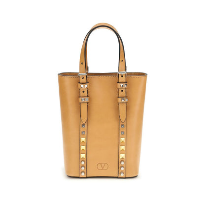 Sac à bandoulière Valentino Garavani Bos Taurus en cuir de veau beige