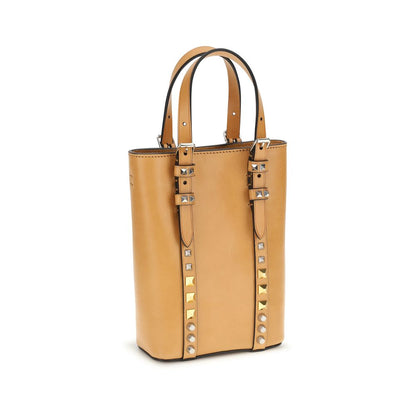 Sac à bandoulière Valentino Garavani Bos Taurus en cuir de veau beige
