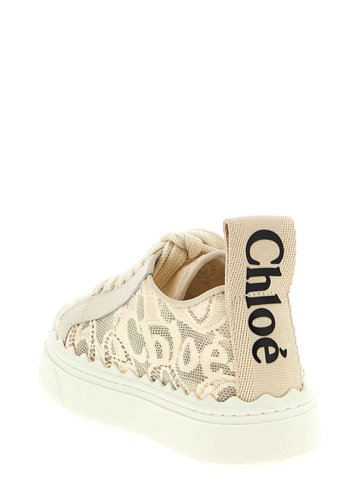 Chloé Zapatillas Lauren De Corte Bajo En Poliamida Beige
