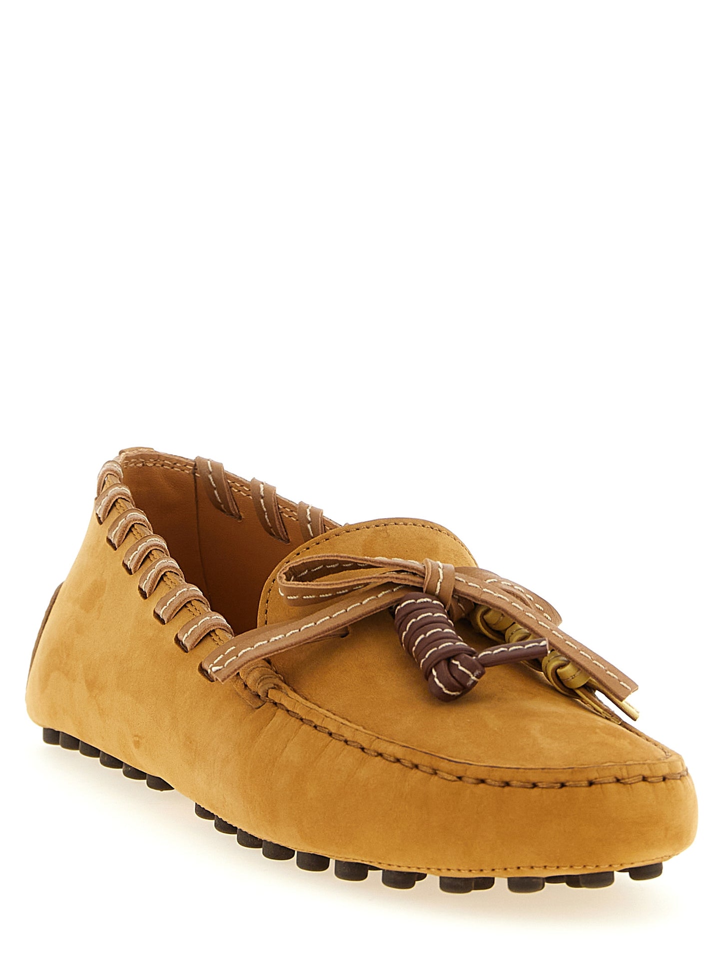 Tod's Beige Calf Leather Slip-On Loafers