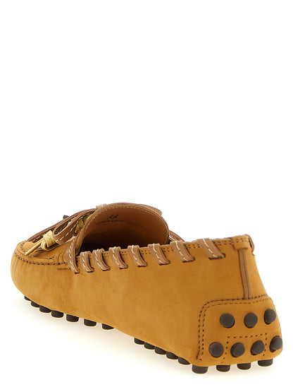 Tod's Beige Calf Leather Slip-On Loafers