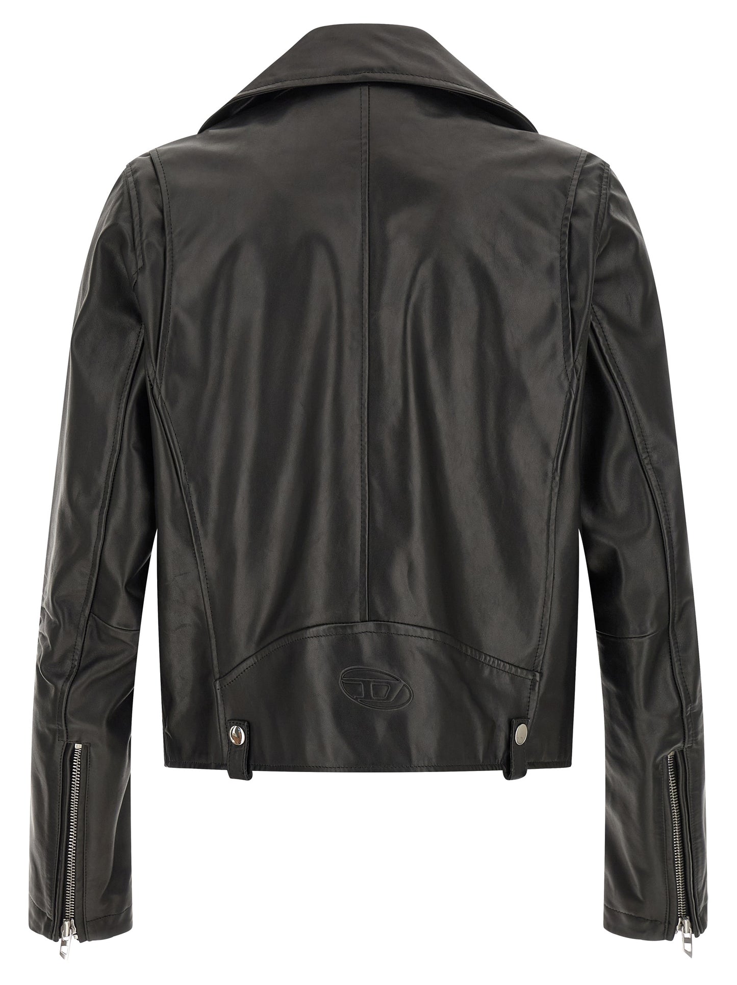 Veste en cuir de vachette Diesel noir modèle L Eo Wrd