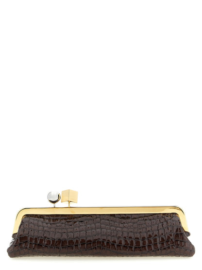 Jacquemus Pochette Salon Handbag Brown Goatskin