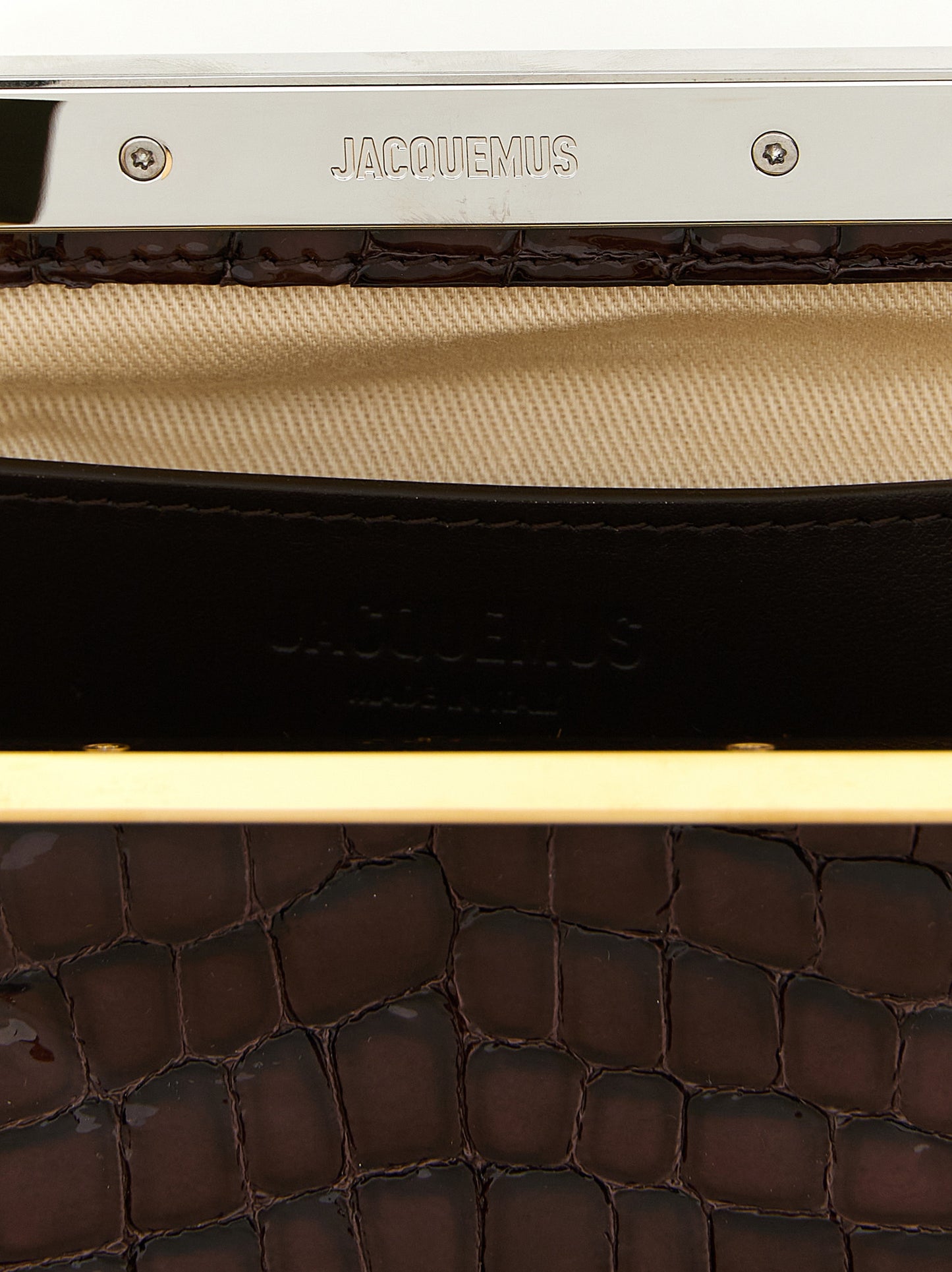 Jacquemus Pochette Salon Handbag Brown Goatskin