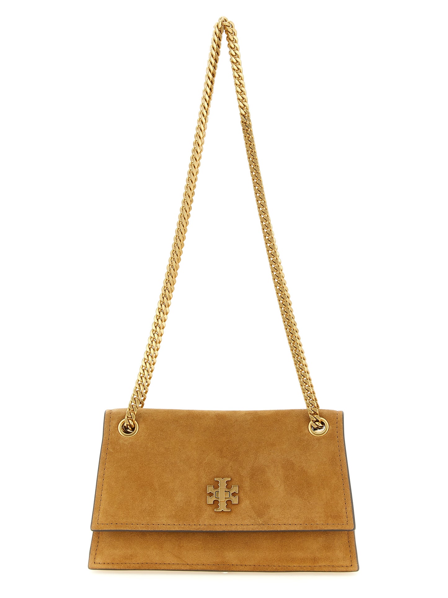Bolso de hombro Tory Burch de piel de becerro marrón