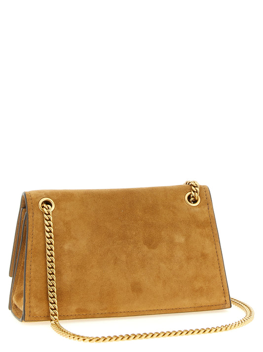 Bolso de hombro Tory Burch de piel de becerro marrón