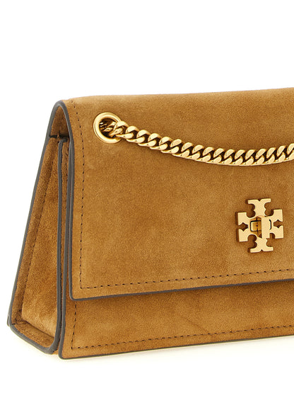 Bolso de hombro Tory Burch de piel de becerro marrón