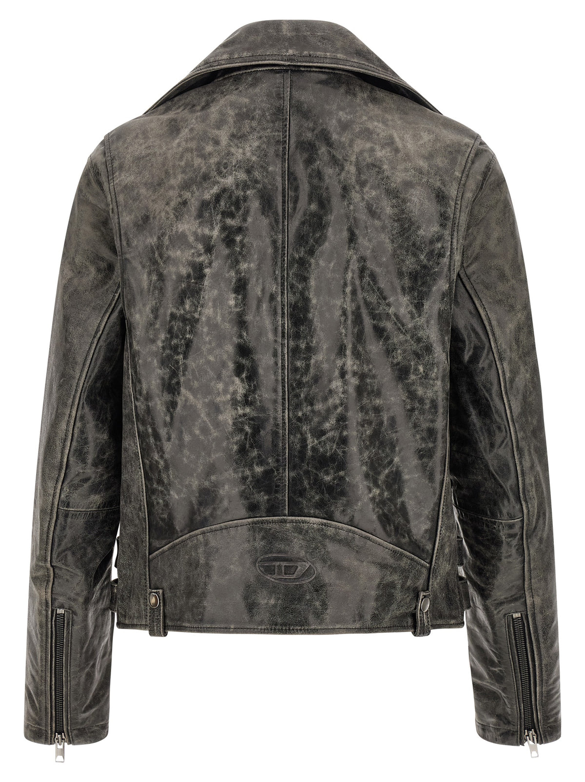 Diesel Grey Cowhide Biker Jacket
