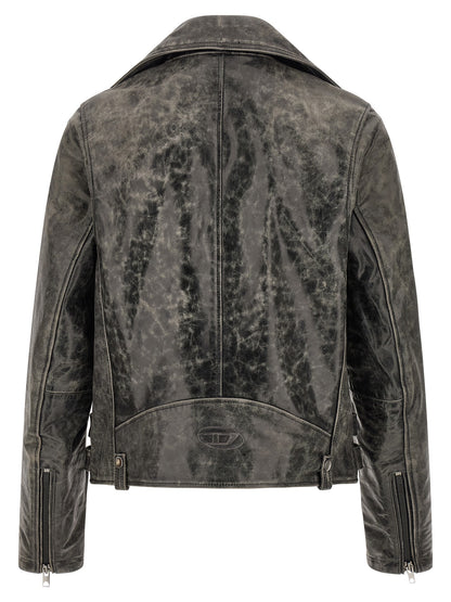 Diesel Grey Cowhide Biker Jacket