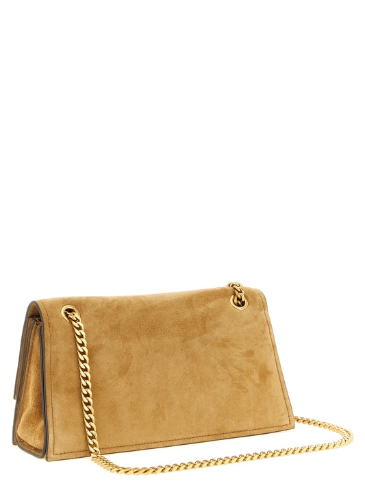 Bolso de hombro Tory Burch de piel de becerro marrón