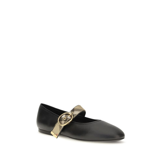 Manoletinas Burberry de piel de becerro negra Bos Taurus