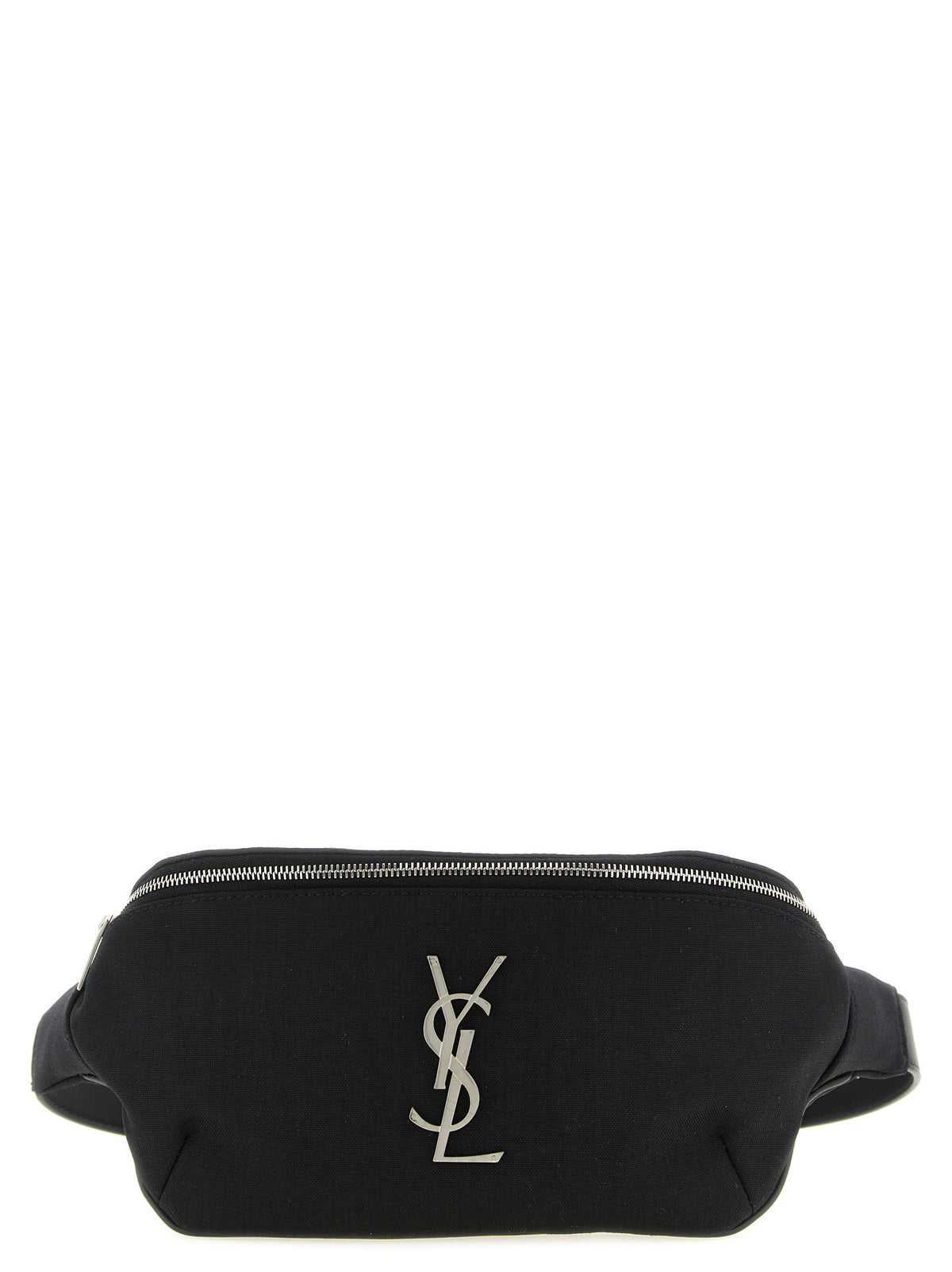 Sac bandoulière Saint Laurent en cuir d'agneau noir avec logo Cassandre