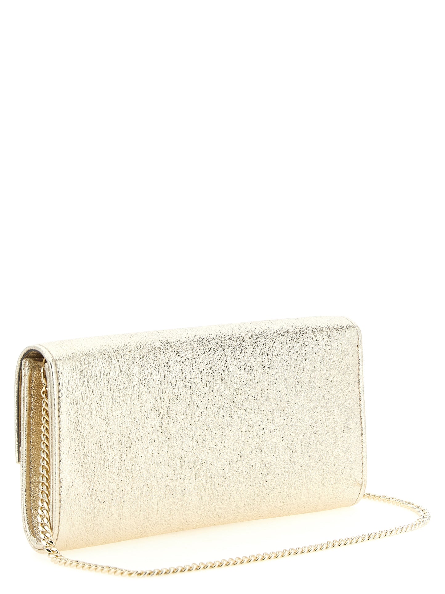 Bolso de mano Jimmy Choo de piel de cordero dorada