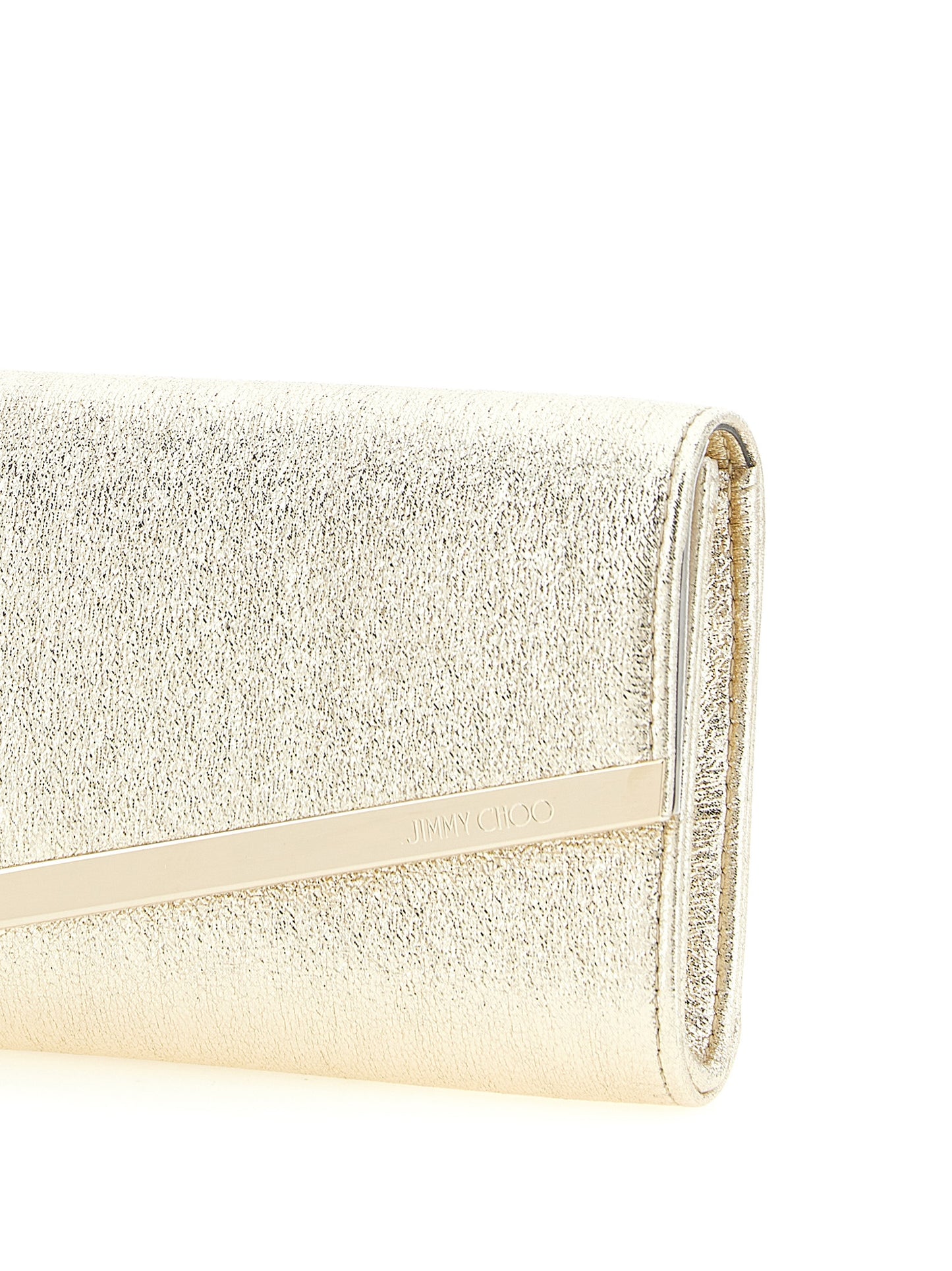 Bolso de mano Jimmy Choo de piel de cordero dorada