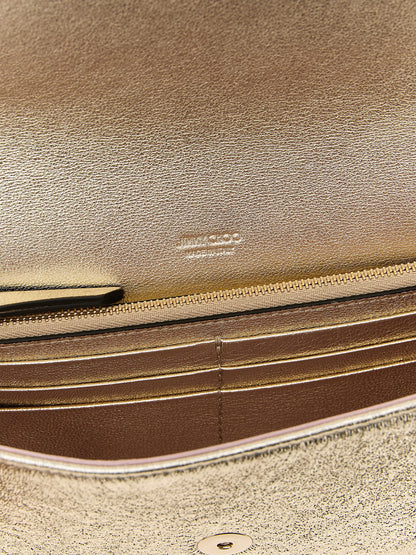 Bolso de mano Jimmy Choo de piel de cordero dorada