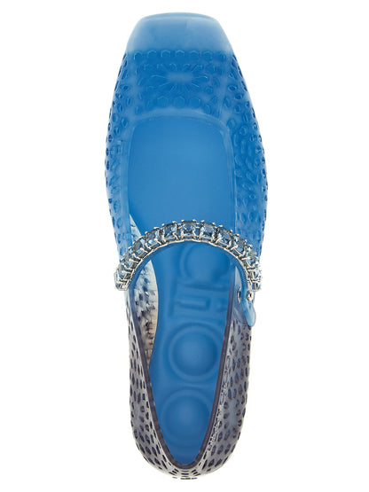 Bailarinas de plástico azul Jimmy Choo