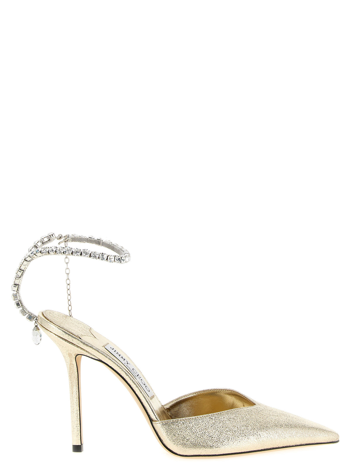 Escarpins à talons hauts dorés Tencel modèle Saeeda Jimmy Choo