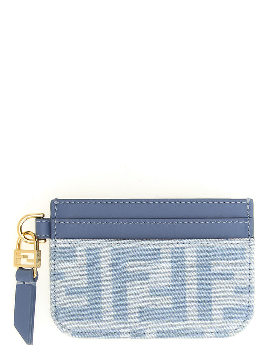 Tarjetero Fendi de algodón azul