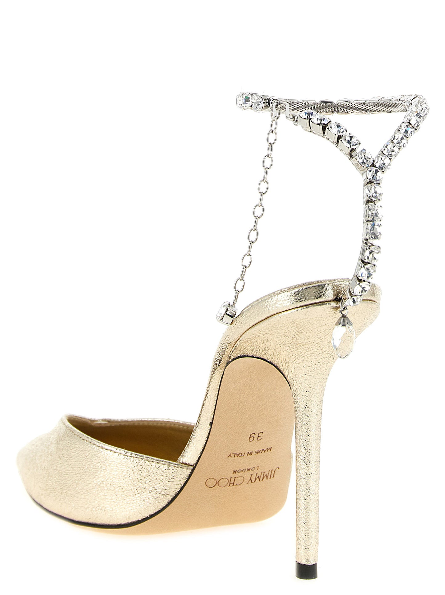 Escarpins à talons hauts dorés Tencel modèle Saeeda Jimmy Choo