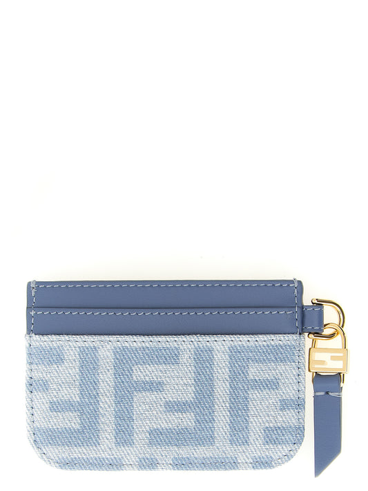 Tarjetero Fendi de algodón azul