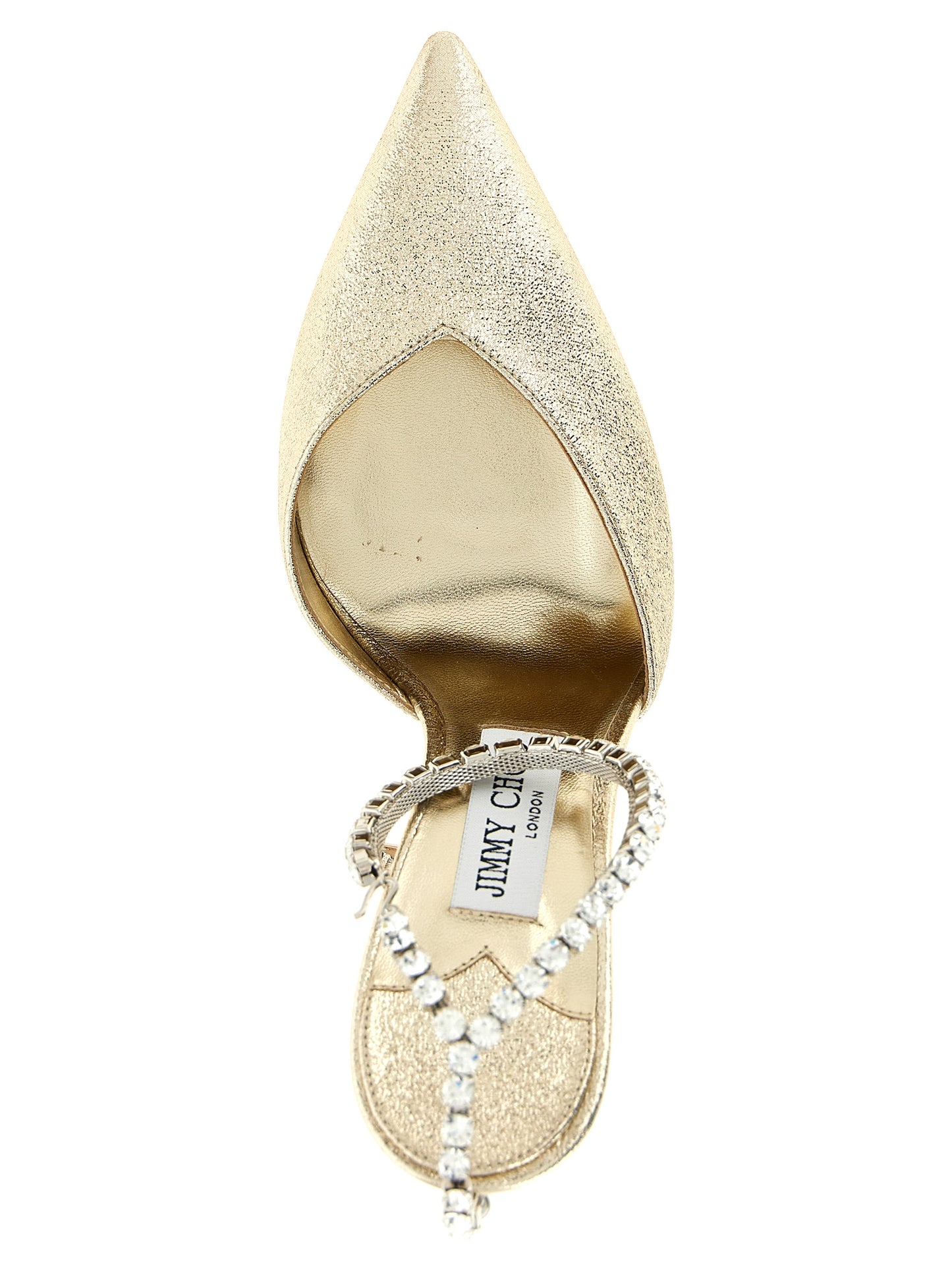 Escarpins à talons hauts dorés Tencel modèle Saeeda Jimmy Choo