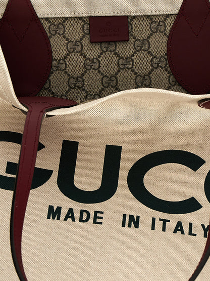 Bolso tote de polietileno beige Gucci