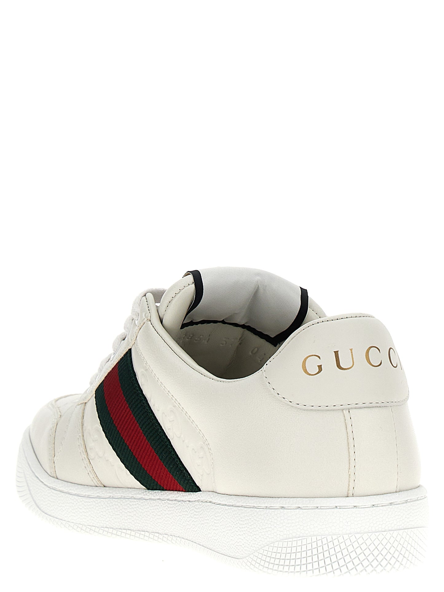 Baskets basses blanches en cuir d'agneau Gucci