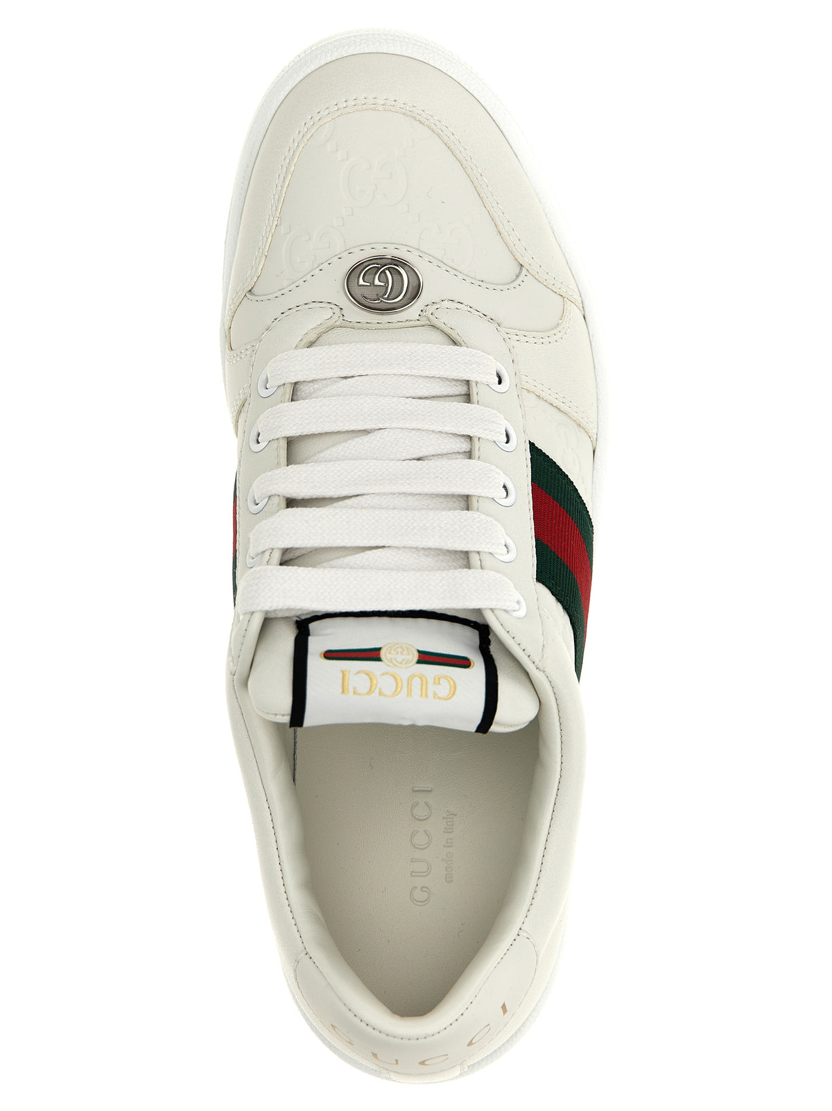 Baskets basses blanches en cuir d'agneau Gucci