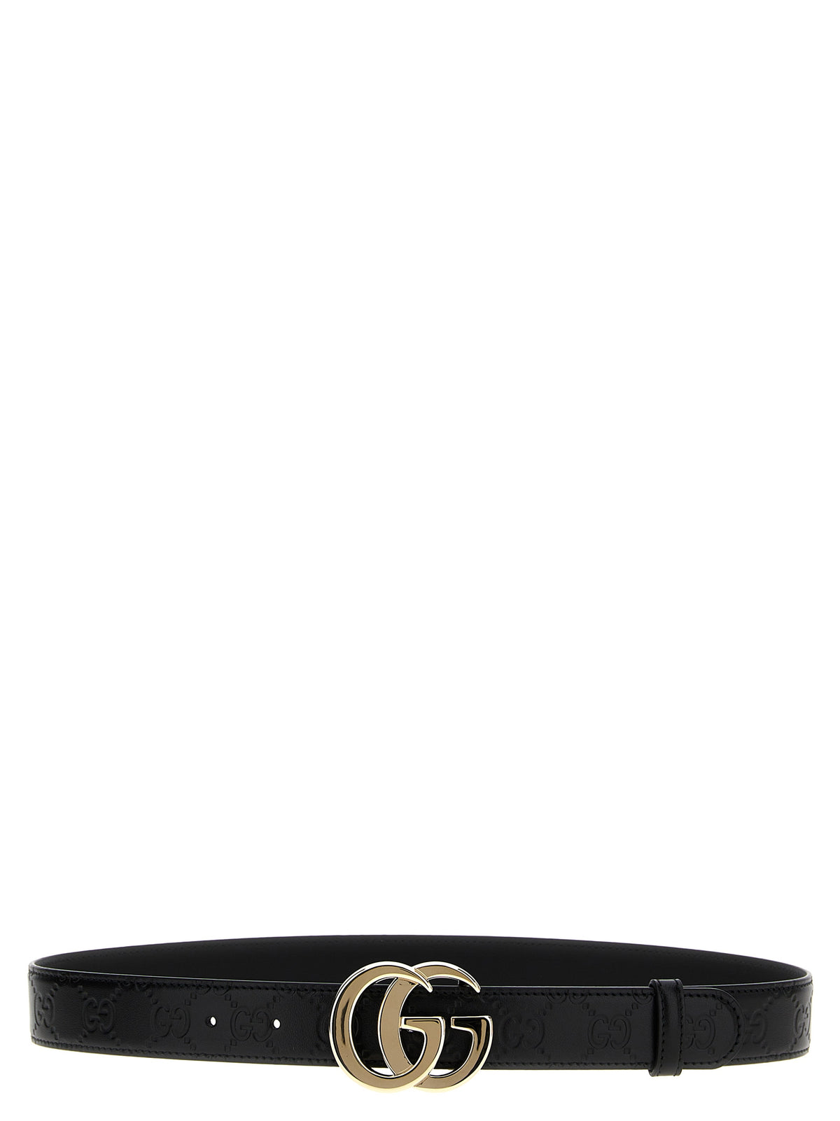 Ceinture Gucci en cuir de veau noir coupe classique