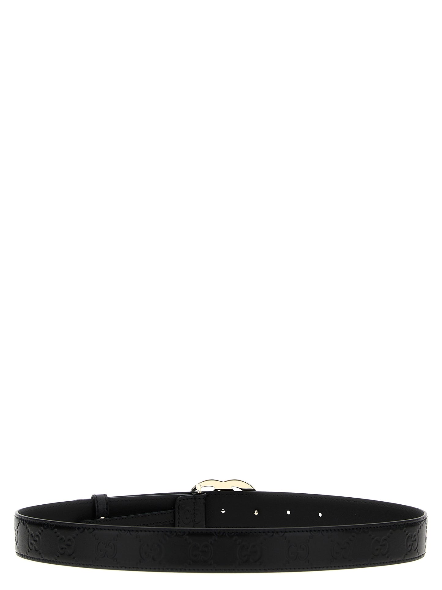 Ceinture Gucci en cuir de veau noir coupe classique