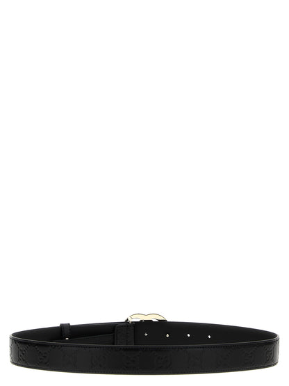 Ceinture Gucci en cuir de veau noir coupe classique