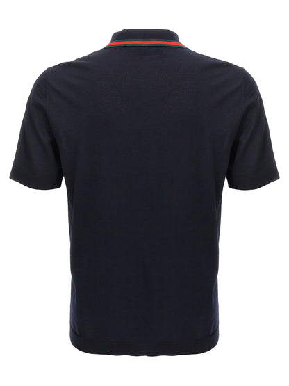 Gucci Camisa Polo De Lana Azul - Vestimenta Diaria