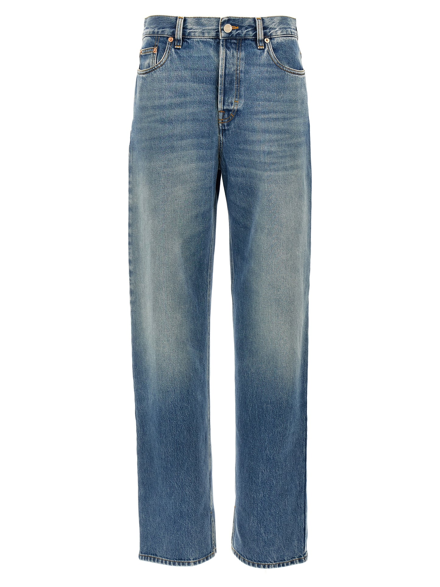 Jeans 'Boyfriend' de algodón azules de Gucci