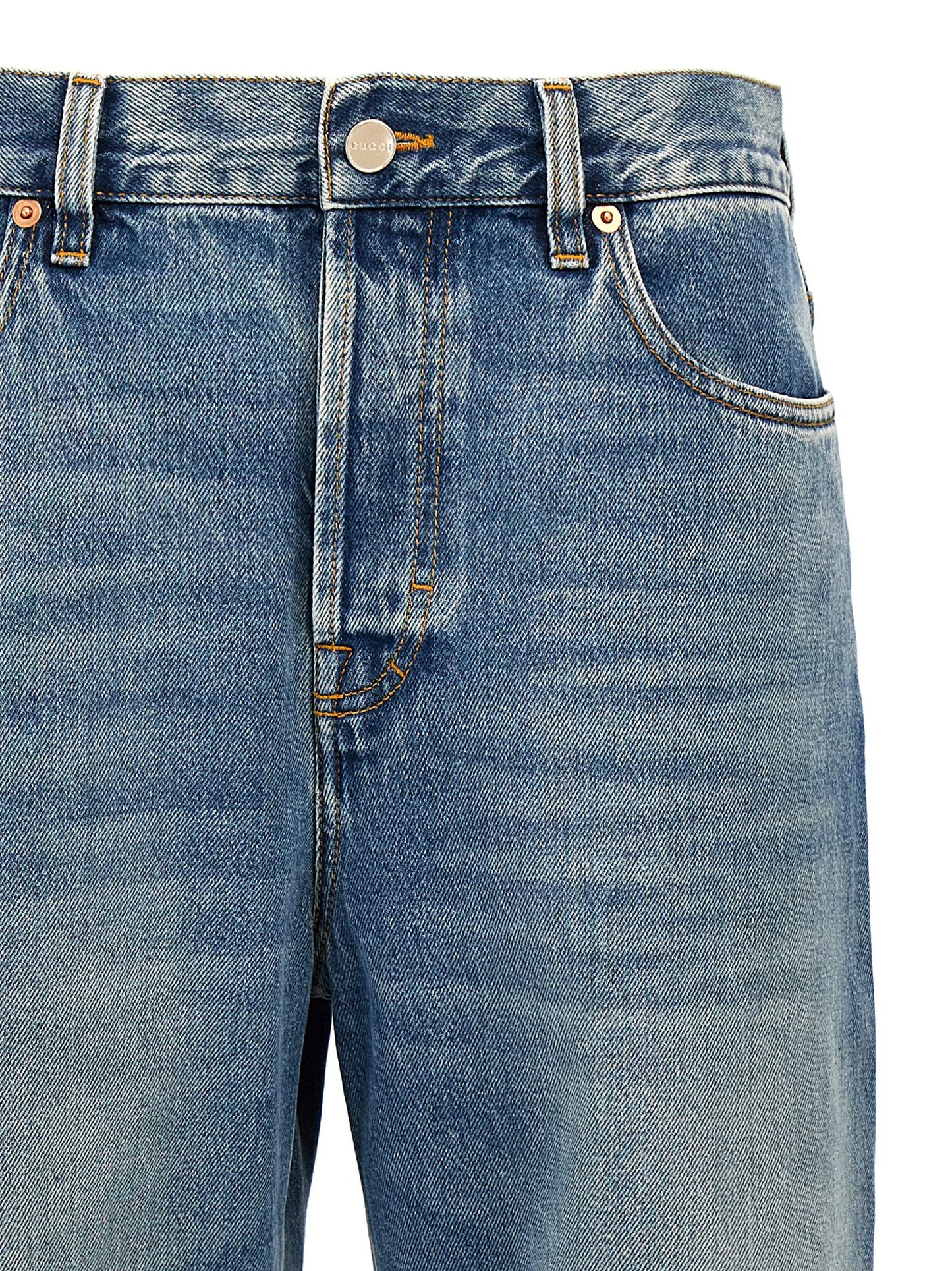 Jeans 'Boyfriend' de algodón azules de Gucci