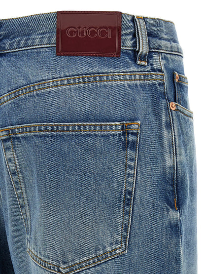 Jeans 'Boyfriend' de algodón azules de Gucci