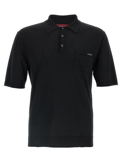 Polo De Lana Negro Con Estructura Firme Y Cuello Clásico Gucci