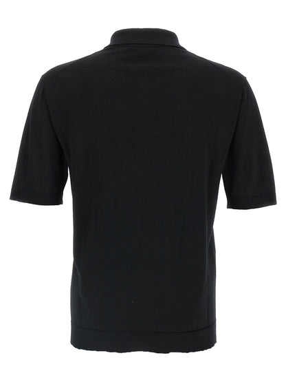 Polo De Lana Negro Con Estructura Firme Y Cuello Clásico Gucci