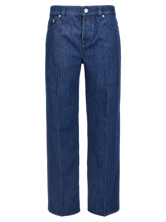 Pantalones vaqueros de pierna recta de algodón azul de Gucci