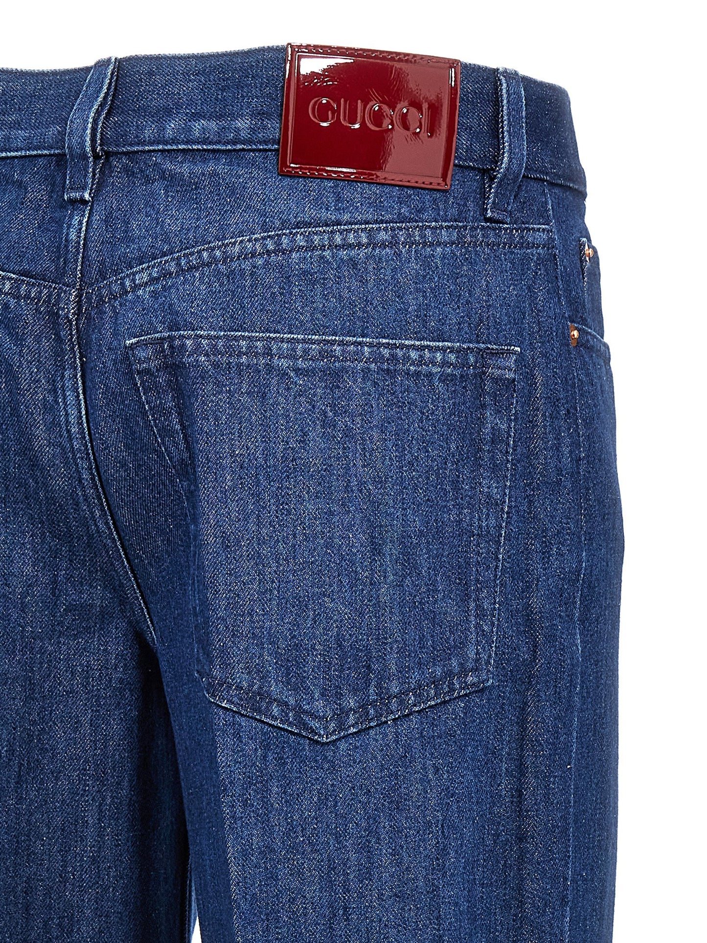 Jeans droits en coton bleu Gucci