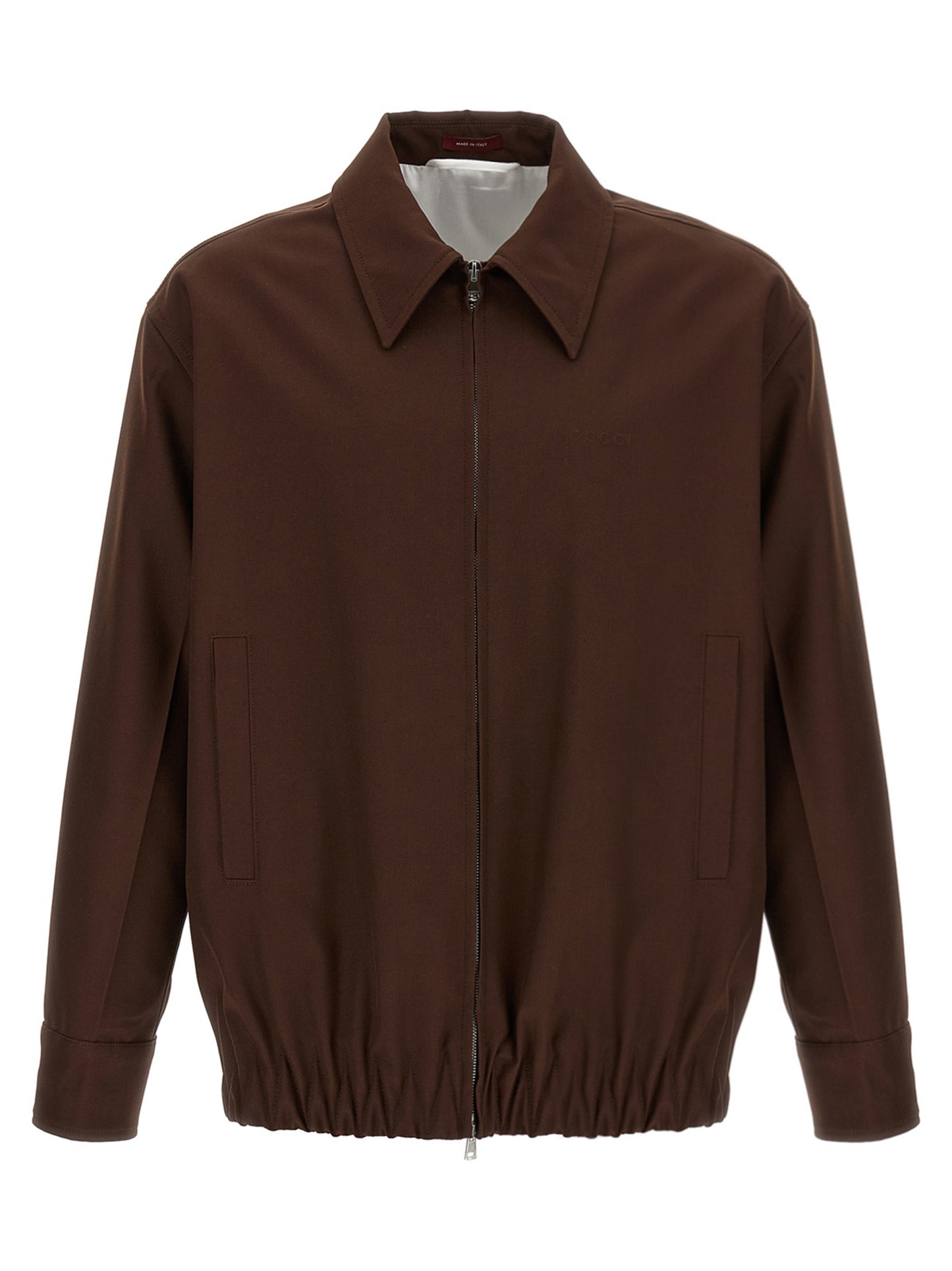 Chaqueta larga Gucci de lana marrón
