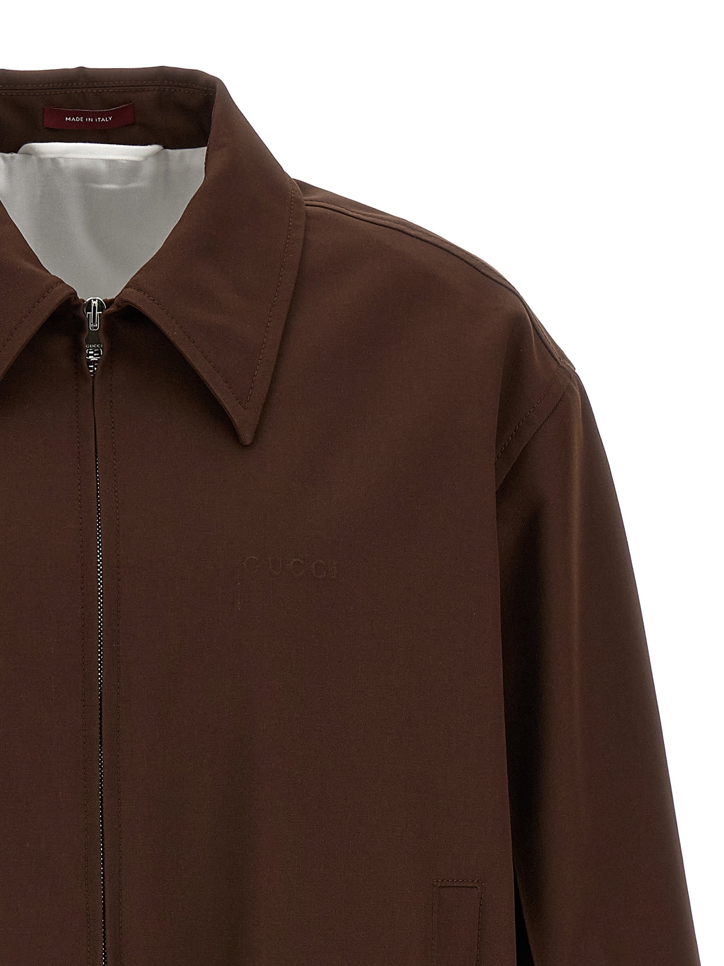 Chaqueta larga Gucci de lana marrón