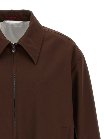 Chaqueta larga Gucci de lana marrón
