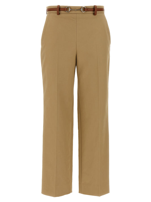 Pantalones casuales Gucci de algodón beige