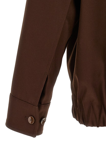 Chaqueta larga Gucci de lana marrón